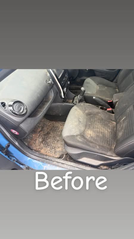 Vehicle interior before cleaning