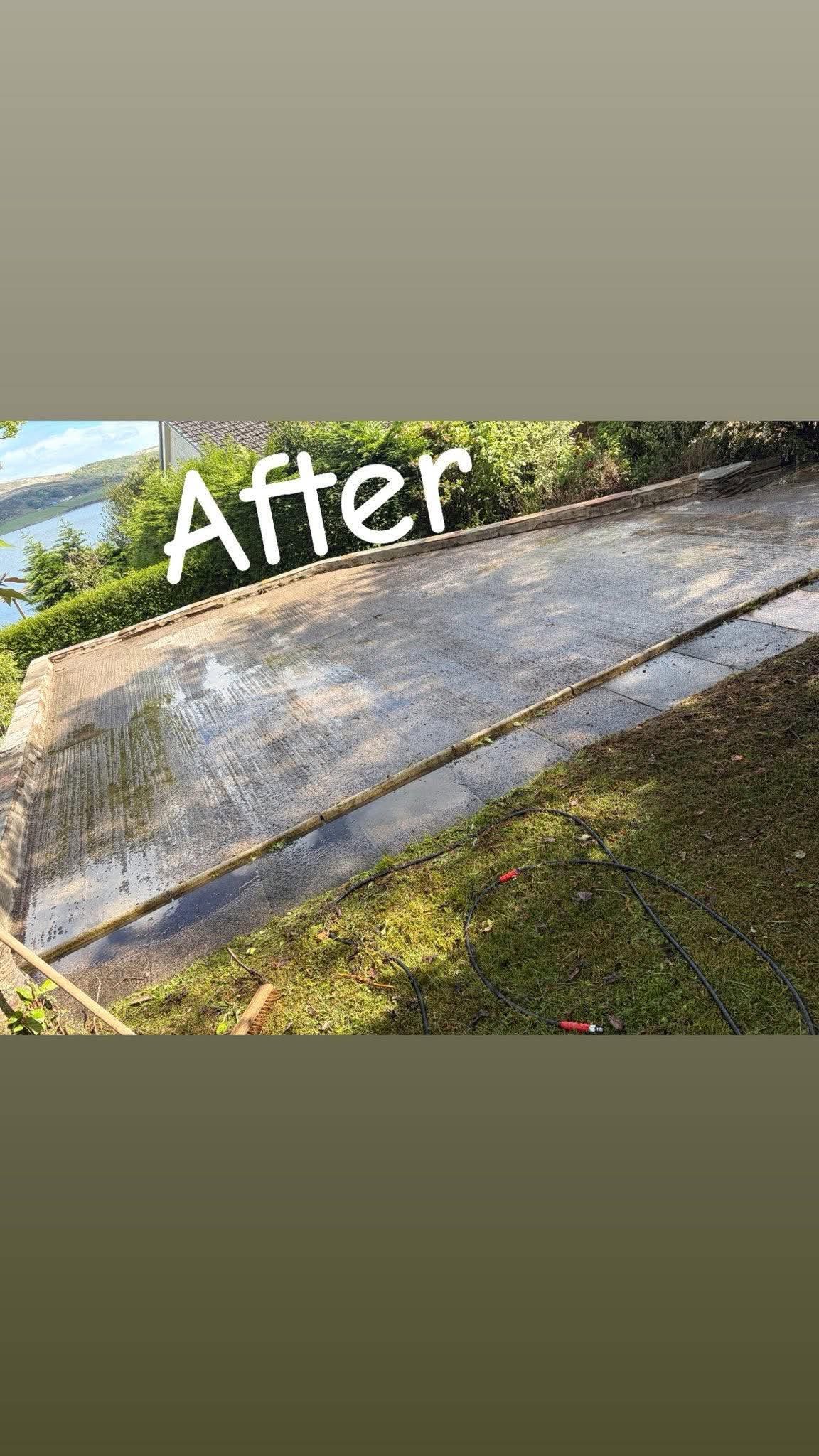 Outdoor surface after cleaning